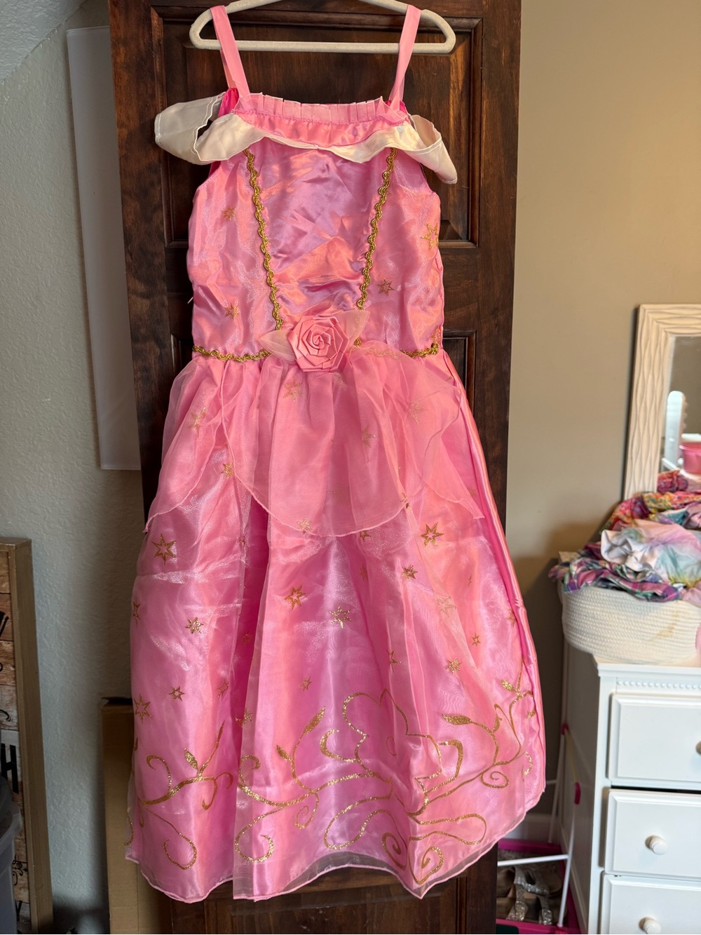 Pink Princess Dress Up Costume for Kids - Floral Accent